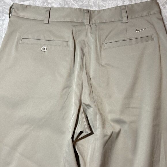 Nike Dri Fit Flat Front Chino Golf Pants Polyester Tan Khaki Men’s Size 34 - Picture 7 of 15